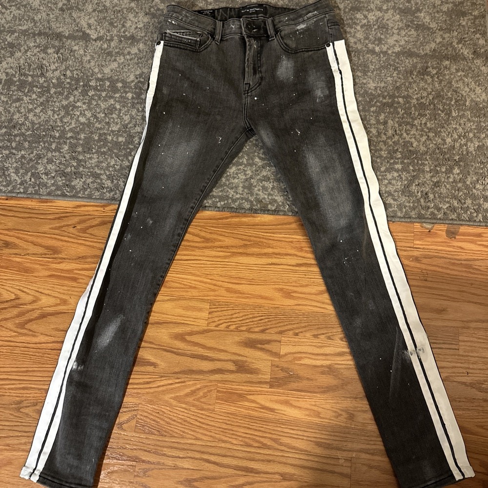 Cult of Individuality Punk Super Skinny Jeans Men's Size 33X32 Distressed Paint